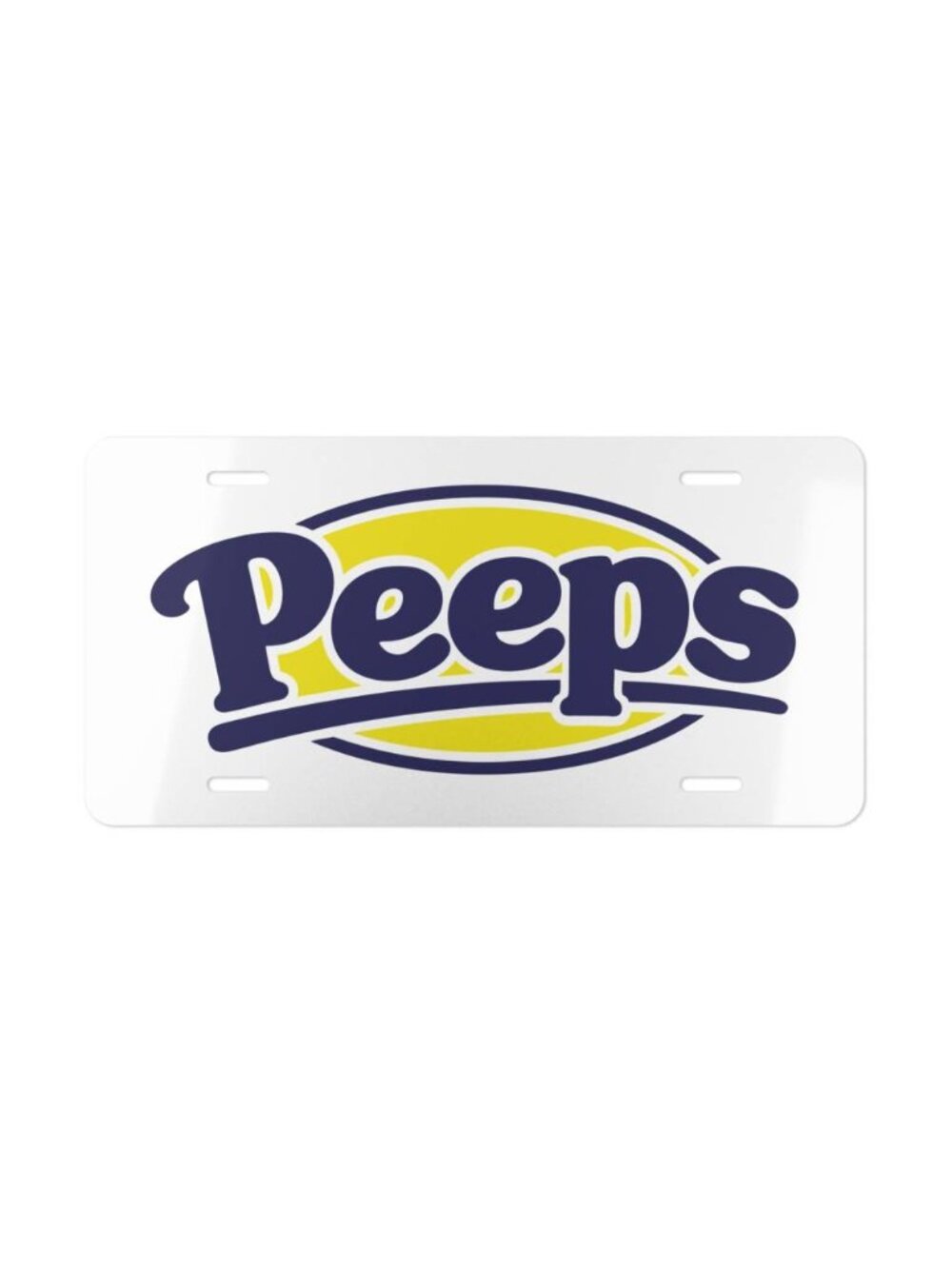 Marshmallow Peeps Logo Vanity License Plate Candy Lover USA